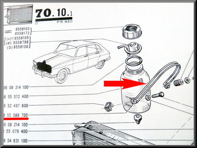 Bevestiging expansievat – Renault 16 – OEM 0855588700