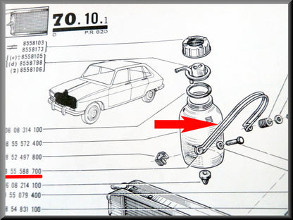 Bevestiging expansievat – Renault 16 – OEM 0855588700