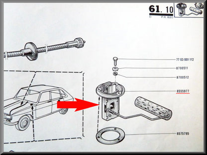 Jauge réservoir – Renault 16 (1965-1970) – OEM 0855597700