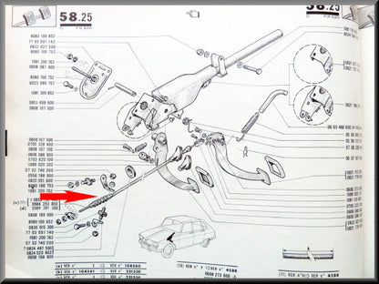 Câble d'embrayage – Renault 16 L (1150) – OEM 0855791400