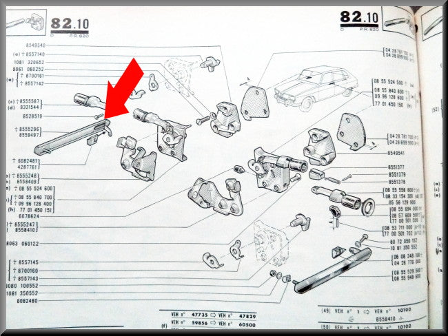 Deurgreep rechts – Renault 16 – OEM 0855949700