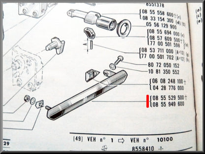 Deurgreep links – Renault 16 – OEM 0855949600