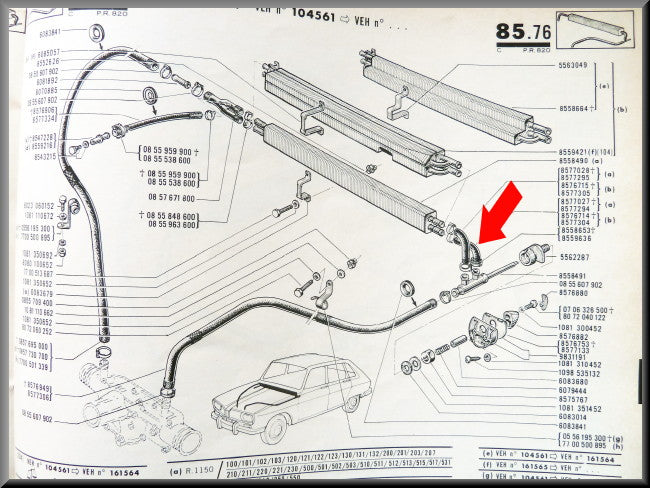 Kachel slang – Renault 16 – OEM 0857730400