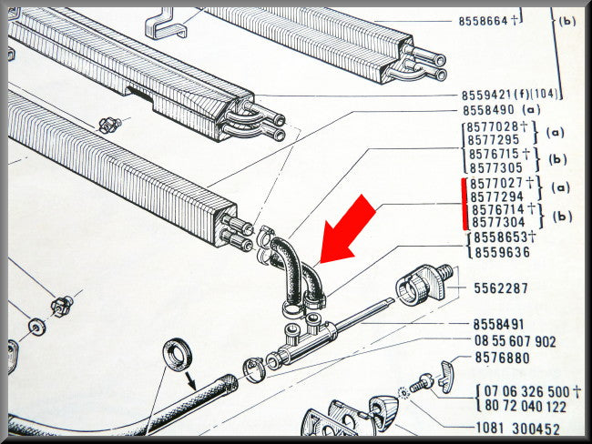 Kachel slang – Renault 16 – OEM 0857730400