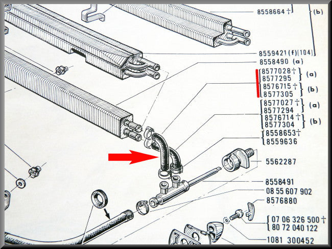 Kachel slang – Renault 16 – OEM 0857730500
