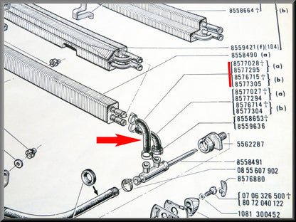 Kachel slang – Renault 16 – OEM 0857730500