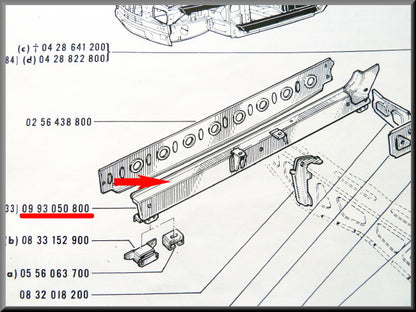 Longeron droit – Renault 16 – OEM 0993050800