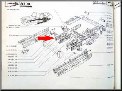 Châssis partie arrière droite – Renault 16 – OEM 0996052400