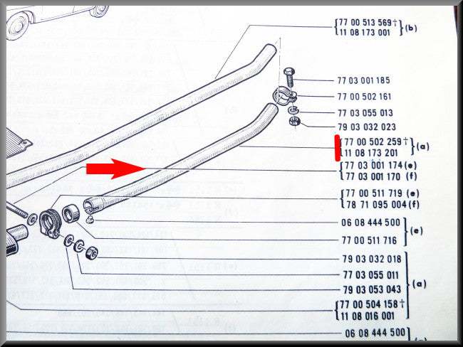Middenpijp – Renault 16 TS, TX (type 1) - OEM 7700502259