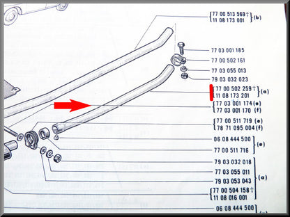 Middenpijp – Renault 16 TS, TX (type 1) - OEM 7700502259