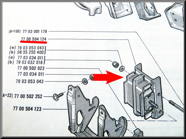 Gearbox mounting rubber (4-speed) – Renault 16 – OEM 7700504124