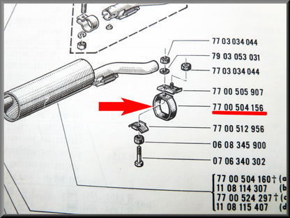 Caoutchouc de suspension d'échappement – Renault 16 – OEM 7700504156