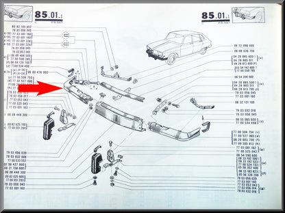 Bumperhoek voorzijde rechts  – Renault 16 TS (eerste type) – OEM 7700504755
