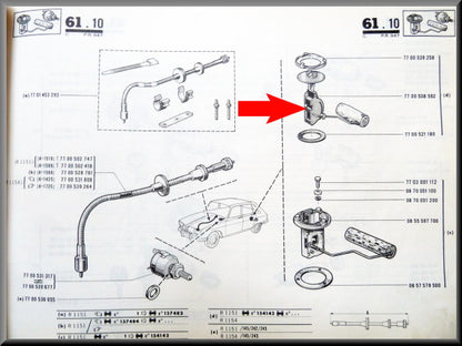 Jauge de réservoir de carburant – Renault 16 – OEM 7700508592