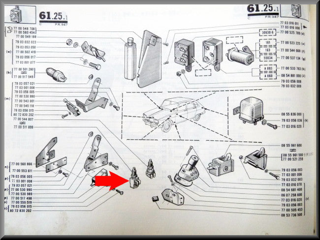 Brake light switch – Renault 4 - Renault 5 - Renault 16 – OEM 7700511899