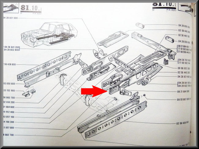 Chassis deel achteras links – Renault 16 – OEM 0996052300
