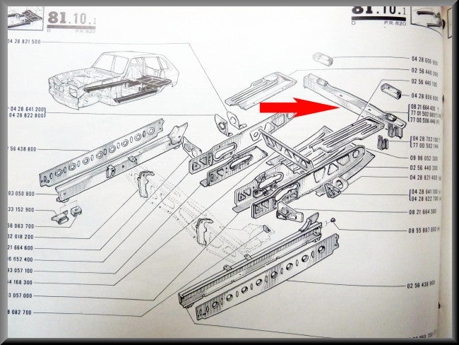 Achterbalk – Renault 16 – OEM 7700506446