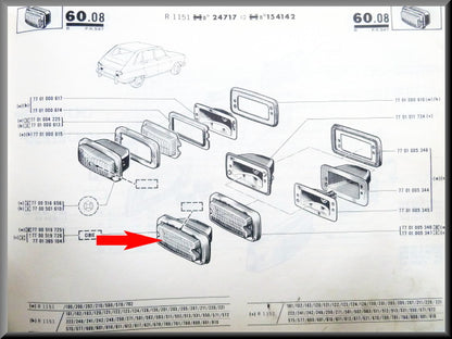 Achteruitrijlamp – Renault 16 TS (1968 - 1969)– OEM 7700519725 / 7700519726