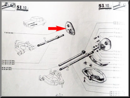Stelnok vering voorzijde rechts – Renault 16 – OEM 7700528656