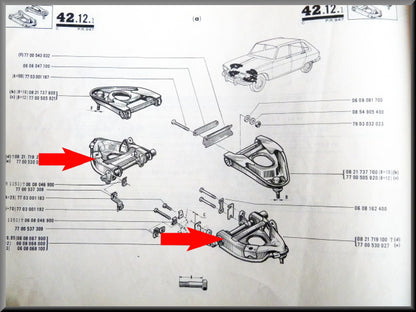 Reparatieset onderste draagarmen – Renault 16 – OEM 7700530027