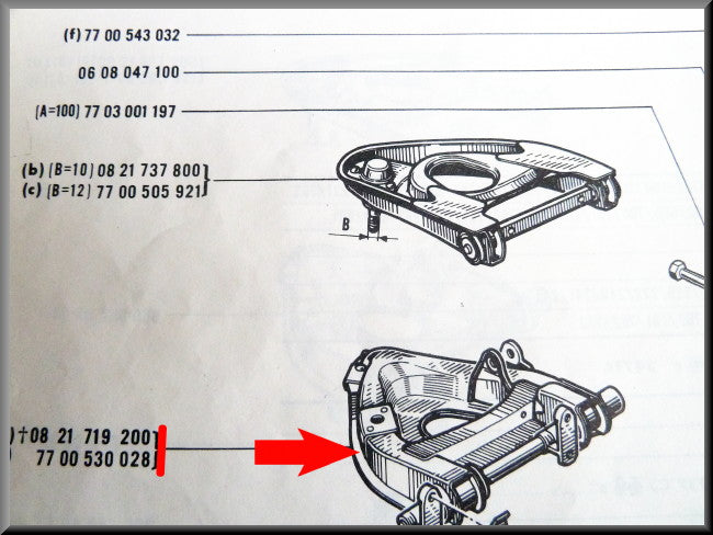 Bras inférieur de suspension droit – Renault 16 – OEM 7700530028