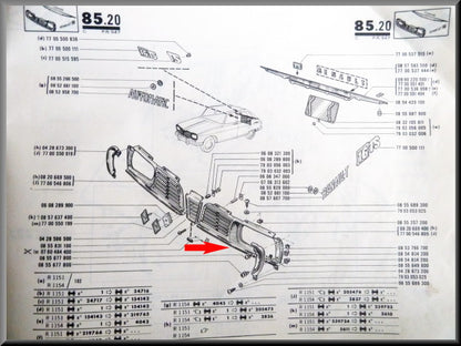 Grill links – Renault 16 TL, TS – OEM 7700546805