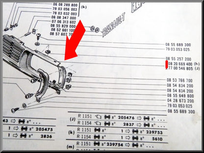 Grill links – Renault 16 TL, TS – OEM 7700546805