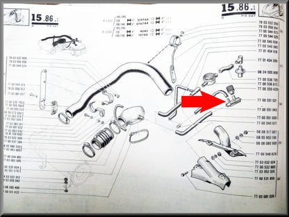 Collecteur système de ventilation du carter – Renault 16 TX, TS – OEM 7700551021