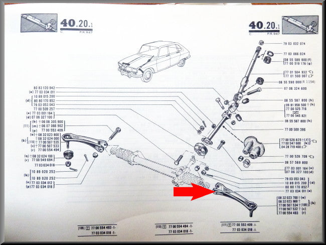 Spoorstang links – Renault 16 – OEM 7700554493