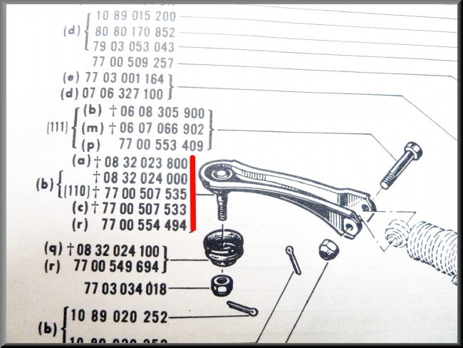 Biellette de direction droite – Renault 16 – OEM 7700554494