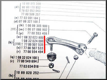 Biellette de direction droite – Renault 16 – OEM 7700554494