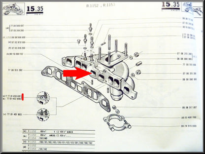 Collecteur d'admission – Renault 16 TL – Lotus Europa - OEM 7701452696