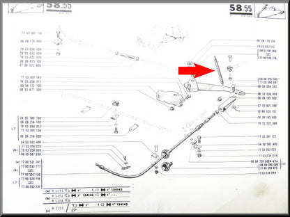 Veer handremkabel – Renault 16 – OEM 7700556697
