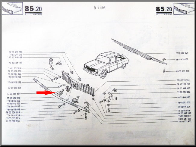 Bevestigingsklem sierstrip – Renault 16 – OEM 7700555850
