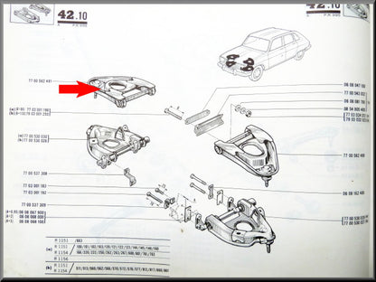 Bovenste draagarm rechts – Renault 16 – OEM 7700562491