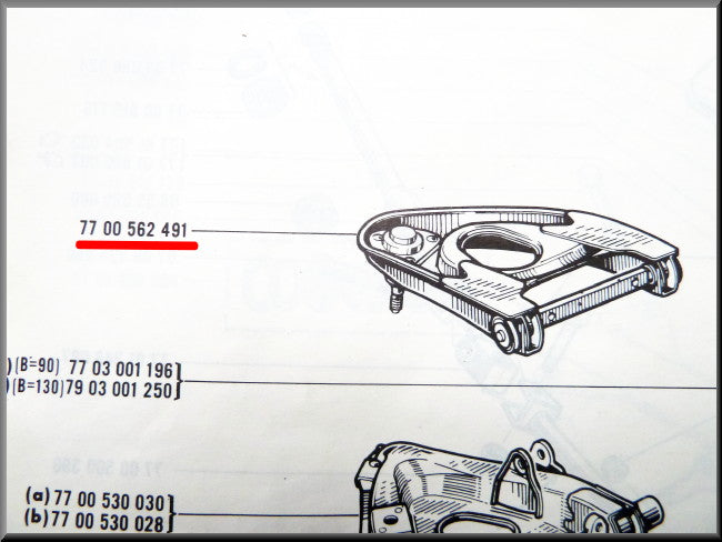 Bovenste draagarm rechts – Renault 16 – OEM 7700562491