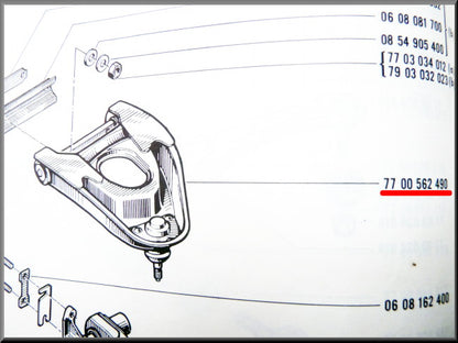Triangle de suspension supérieur avant gauche – Renault 16 – OEM 7700562490