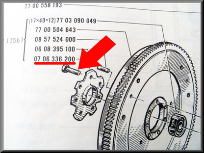 Flywheel bolt M9 x 1.0 – Renault 16 – Renault 12 - OEM 7700576948 / 0706307900 – New