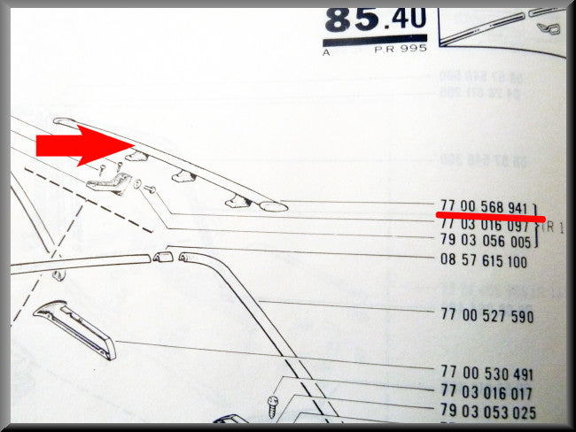 Roof spoiler – Renault 16 – OEM 7700582580 / 7700568941 – Used