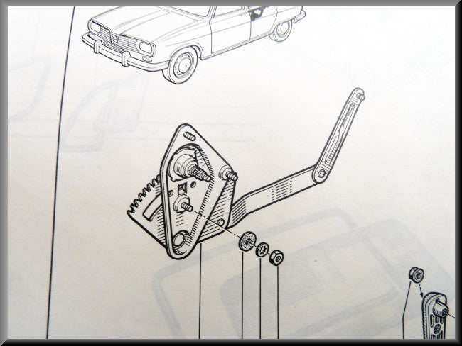 Mécanisme lève-vitre arrière droit – Renault 16 – OEM 7700610069