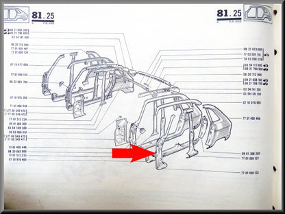 A-pillar left – Renault 16 – OEM 7701000133