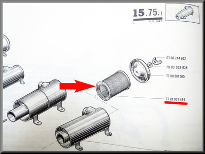 Luchtfilter – Renault 16 TX, TS – OEM 7701001494