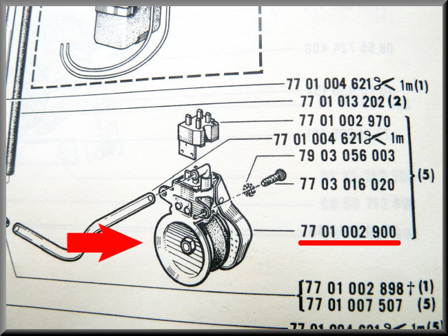 Voetpomp ruitensproeier – Renault 16 >1973 – OEM 7701002900