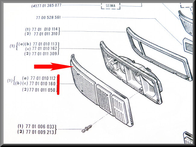 Achterlicht kap links – Renault 16 – OEM 7701010112