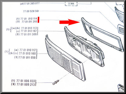Rear light rubber left – Renault 16 – OEM 7701010114