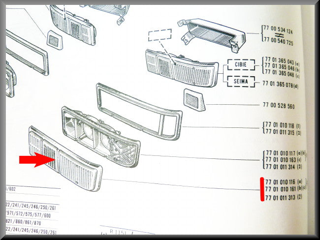 Achterlicht kap rechts – Renault 16 – OEM 7701010116