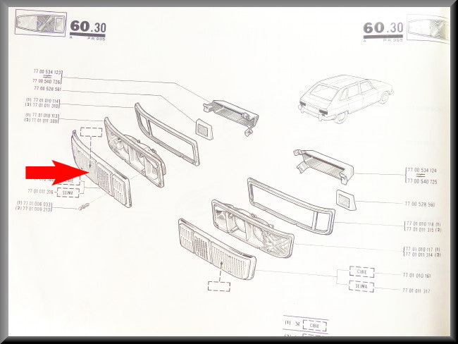 Achterlicht kap links – Renault 16 – OEM 7701011316