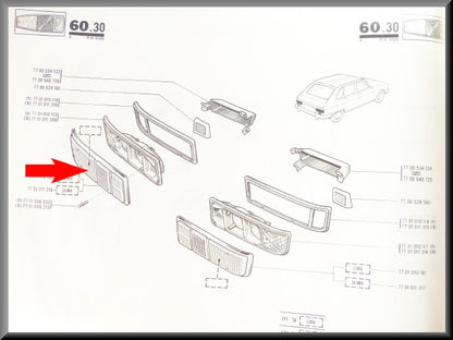 Achterlicht kap links (oranje rood oranje) – Renault 16 – OEM 7701011316A