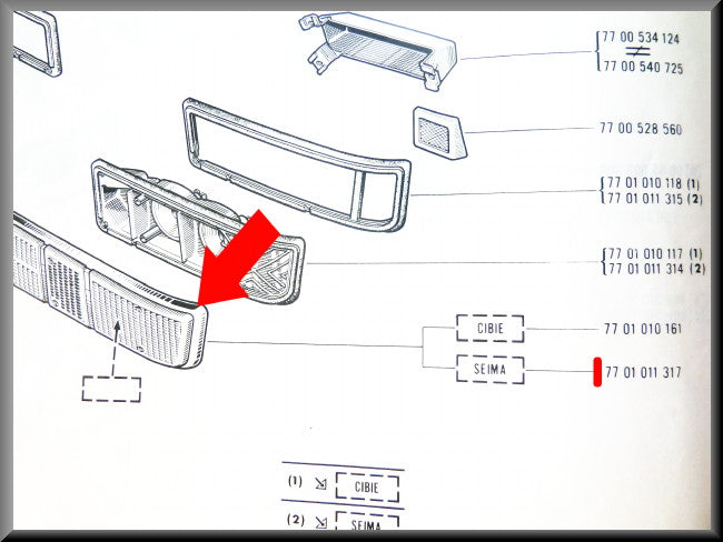 Achterlicht kap rechts (oranje rood oranje) – Renault 16 – OEM 7701011317A