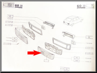 Achterlicht kap rechts (oranje rood oranje) – Renault 16 – OEM 7701011317A